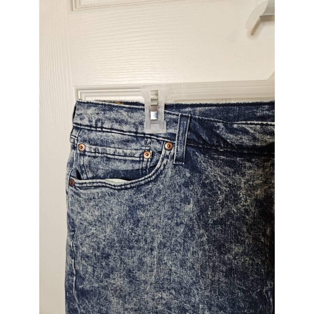 Levis 541 Jeans Mens 42x32 Blue Acid Wash Athletic Fit Taper Stretch Denim - Picture 6 of 13